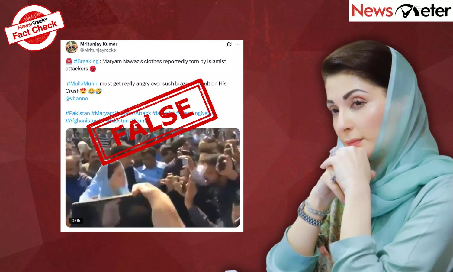 Fact Check: Maryam Nawaz’s clothes torn in public in Punjab, Pakistan? No, here are the facts Fact Check: Maryam Nawaz’s clothes torn in public in Punjab, Pakistan? No, here are the facts