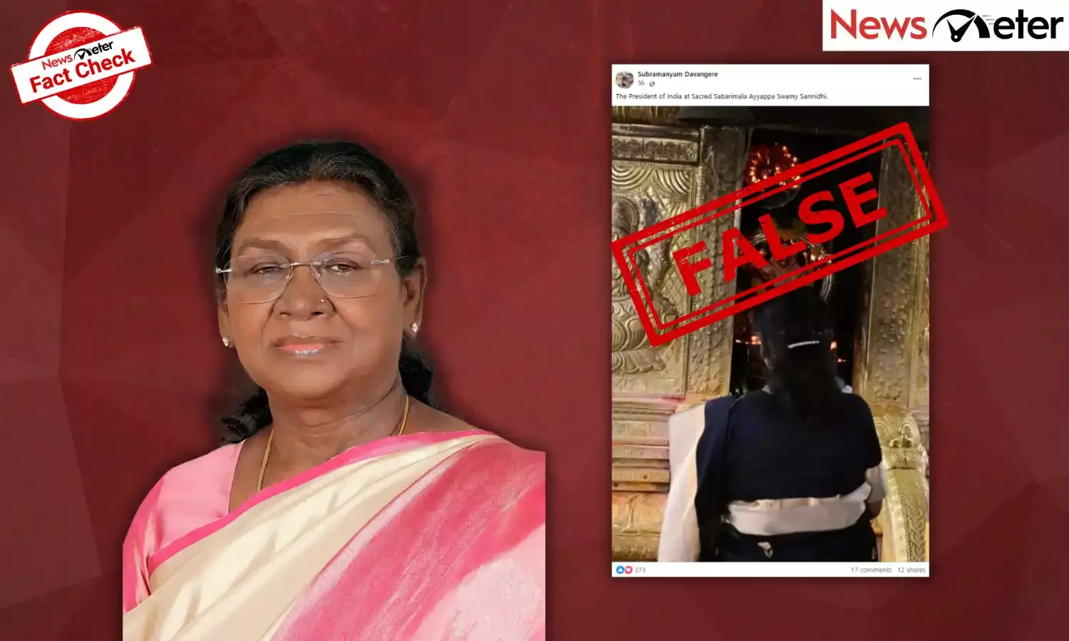 Fact Check: President Murmu shares images of Sabarimala Ayyappa Swamy idol? No, it is Malikappurathamma