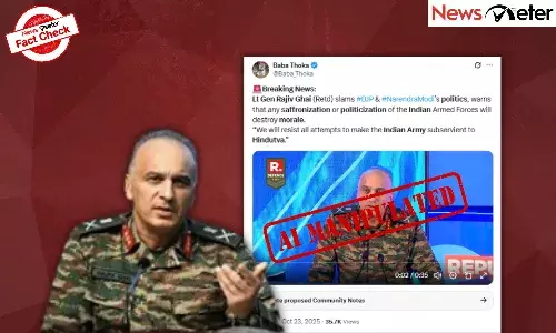 Fact Check: Lieutenant General Rajiv Ghai slams BJPās āHindutva politicsā? No, video is AI-manipulated