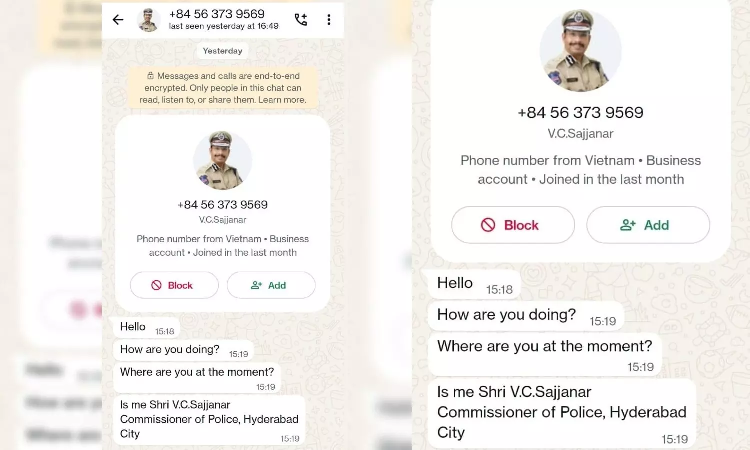 Cyber fraud alert: WhatsApp scammers impersonate Hyderabad CP VC Sajjanar Cyber fraud alert: WhatsApp scammers impersonate Hyderabad CP VC Sajjanar