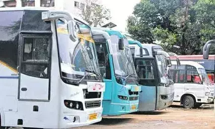 Hyderabad: 50% buses operate without fire equipment; 143 cases booked, five coaches seized Hyderabad: 50% buses operate without fire equipment; 143 cases booked, five coaches seized