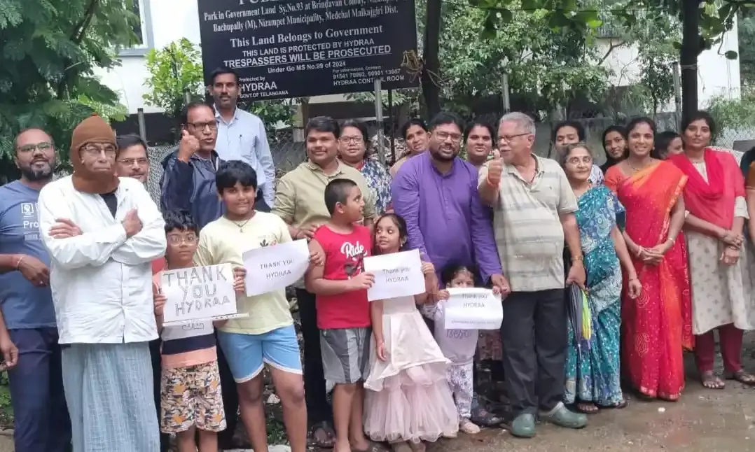 HYDRAA reclaims Rs 39 crore park land in Nizampet, restores 2,600 sq. yards of public space