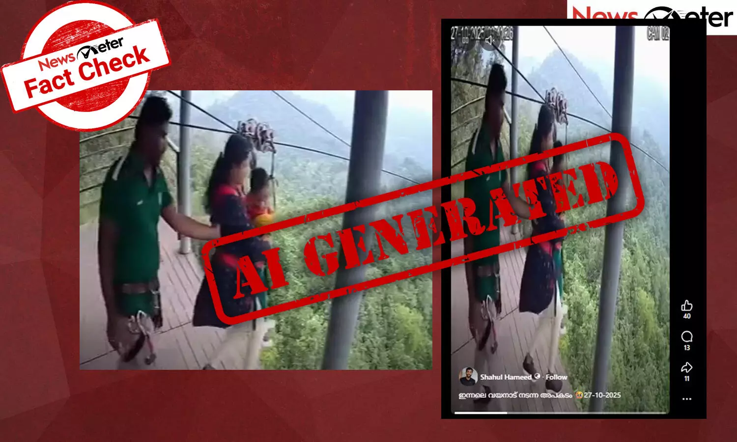 Fact Check: വയനാട്ടില്‍ സിപ് ലൈന്‍ അപകടം? സിസിടിവി വീഡിയോയുടെ സത്യമറിയാം