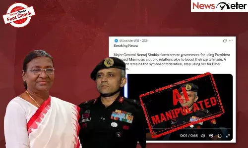 Fact Check: General Neeraj Shukla slams BJP govt for using President Murmu for Bihar polls? No, video is AI-manipulated