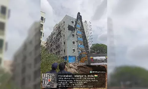 HYDRAA demolishes 5-storey illegal building in Miyapur; Fake LRS documents exposed