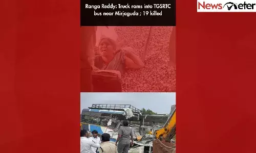Ranga Reddy: Truck rams into TGSRTC bus near Mirjaguda ; 19 killed