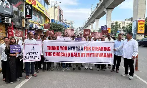 Hyderabad residents thank HYDRAA for widening nalas, restoring access to lanes Hyderabad residents thank HYDRAA for widening nalas, restoring access to lanes