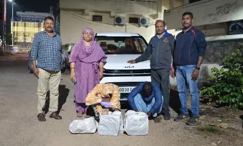 Hyderabad: Home Guard arrested for smuggling 15 kg ganja hidden in car tyre