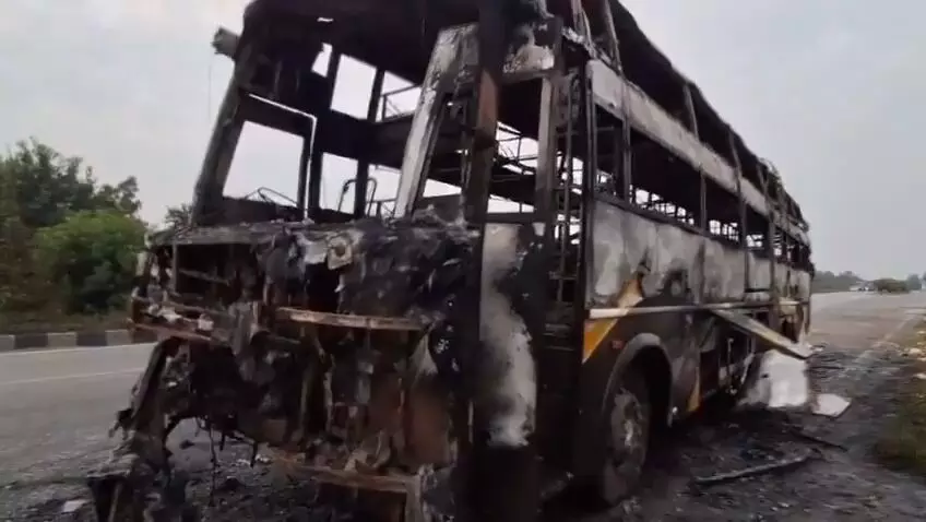 Nalgonda: How drivers presence of mind saved 29 lives after bus caught fire near Veliminedu