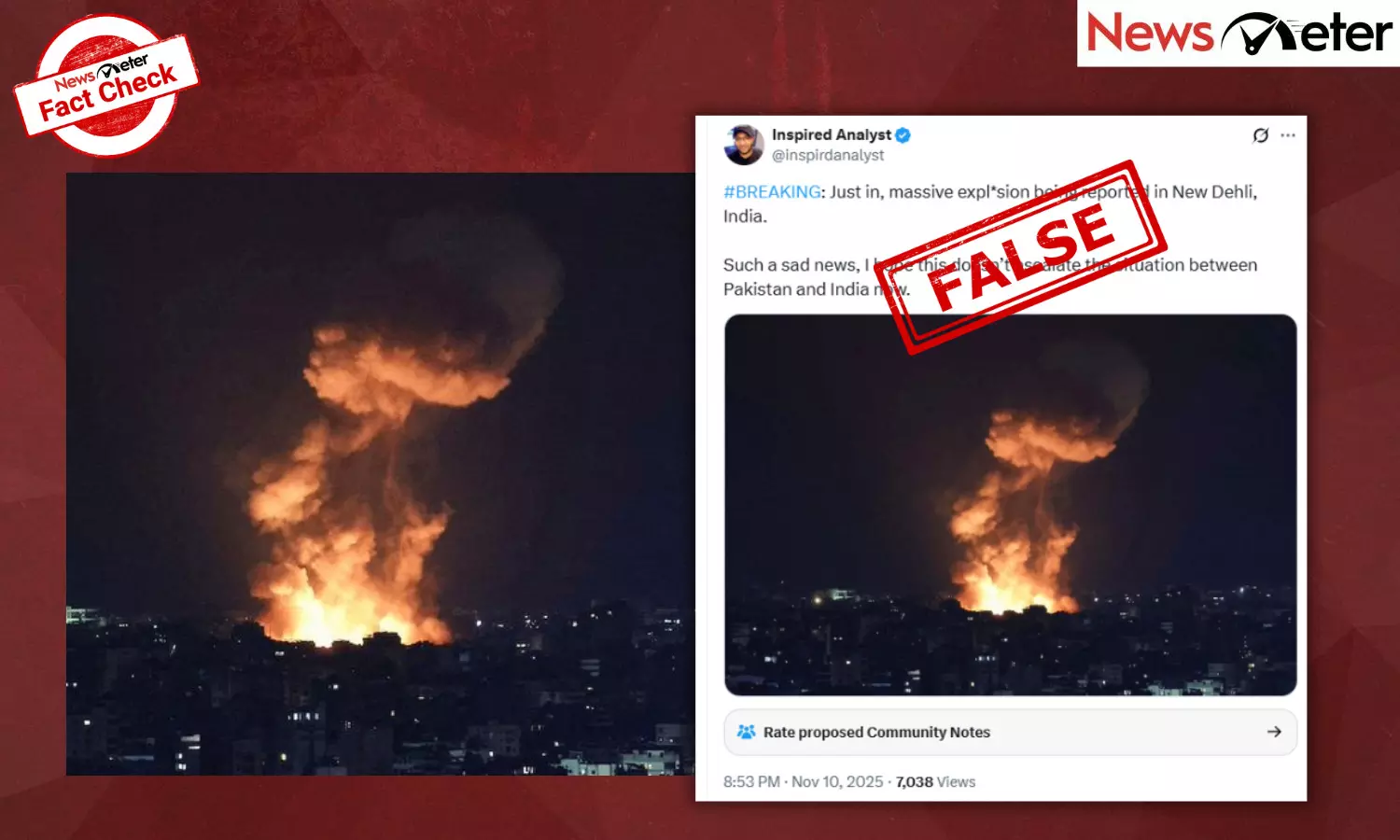 Fact Check: Delhi blast - Sky engulfed in smoke after explosion? No, image is from Beirut