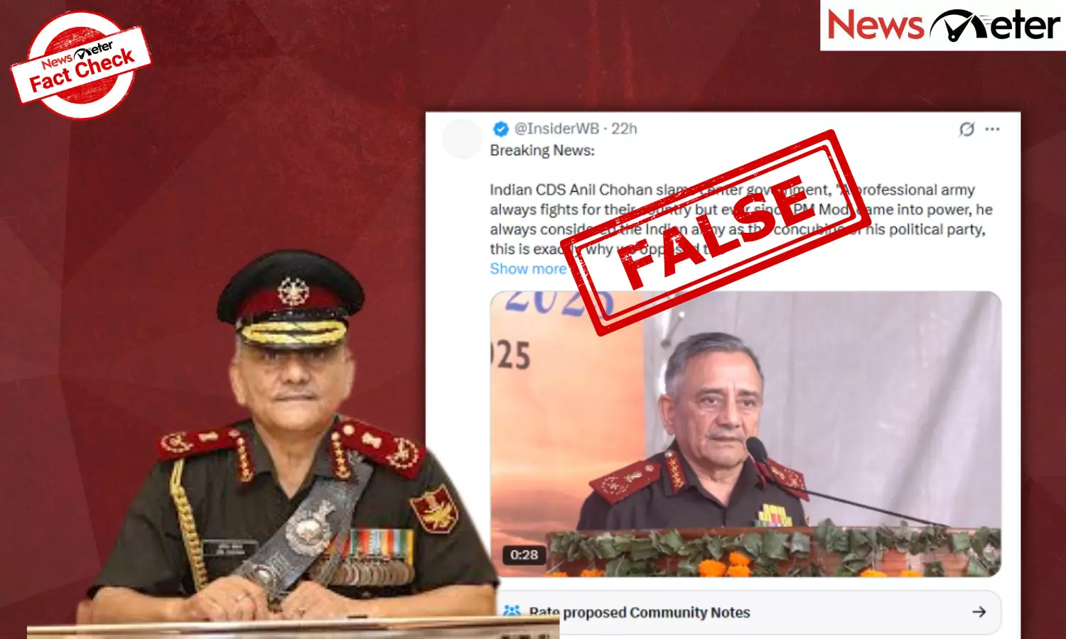 Fact Check: CDS Anil Chauhan says BJP is using Indian Army to win Bihar polls? No, video is manipulated