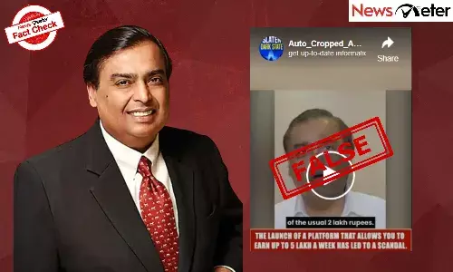 Fact Check: Mukesh Ambani endorses investment platform promising ā¹12 lakh per month? No, video is AI-generated Fact Check: Mukesh Ambani endorses investment platform promising ā¹12 lakh per month? No, video is AI-generated