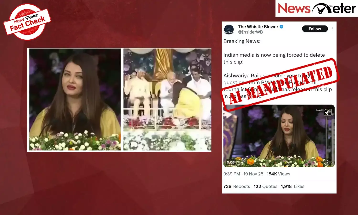 Fact Check: Aishwarya Rai questions PM Modi about ‘losses’ in Operation Sindoor? Here’s the truth