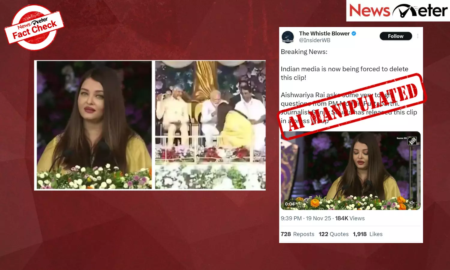 Fact Check: Aishwarya Rai questions PM Modi about ‘losses’ in Operation Sindoor? Here’s the truth