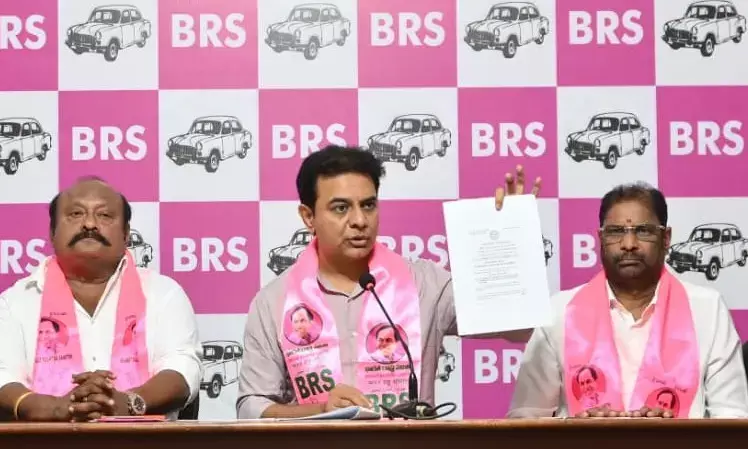 KTR alleges ₹5 Lakh Crore land scam under HILTP; Targets CM Revanth