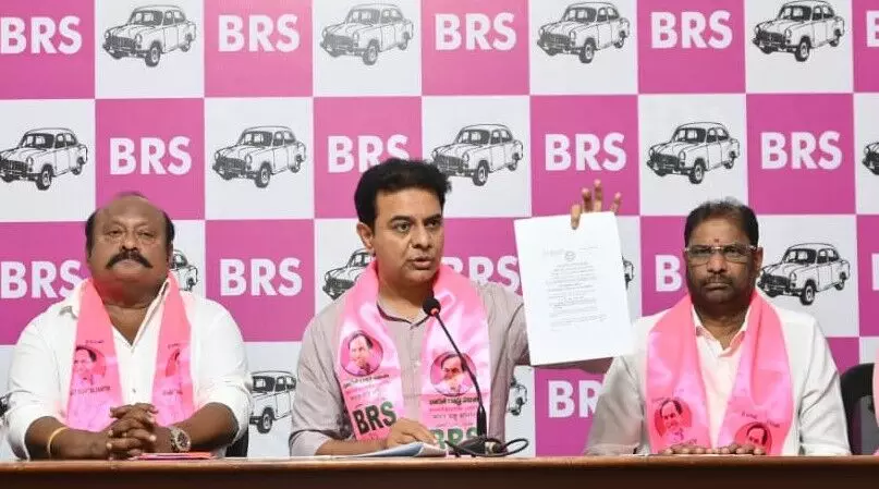 KTR alleges ₹5 Lakh Crore land scam under HILTP; Targets CM Revanth