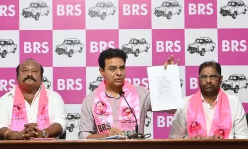 KTR alleges ₹5 Lakh Crore land scam under HILTP; Targets CM Revanth