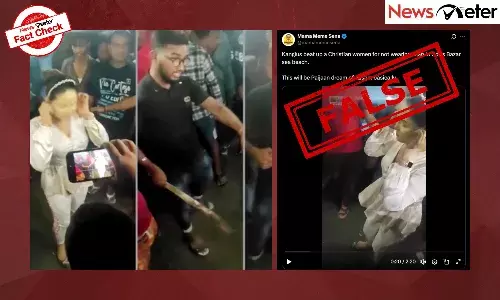 A video is going viral on social media with the claim that a Christian tribal woman in Bangladesh was assaulted by Muslim men for not wearing a hijab.