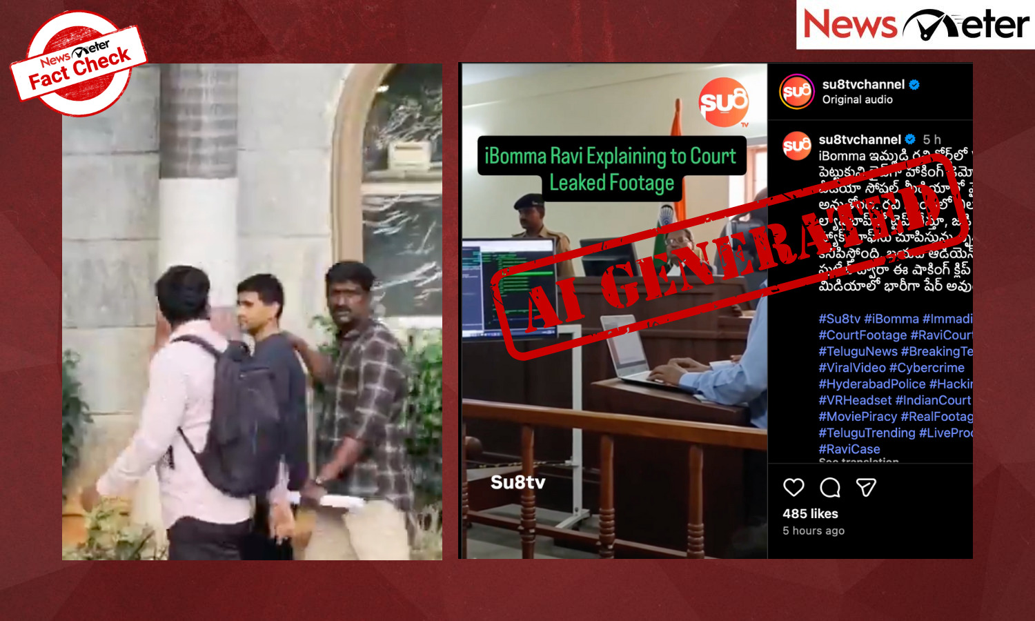 Fact Check: iBomma’s Immadhi Ravi gives live hacking demo to judge in court? No, video is AI-generated