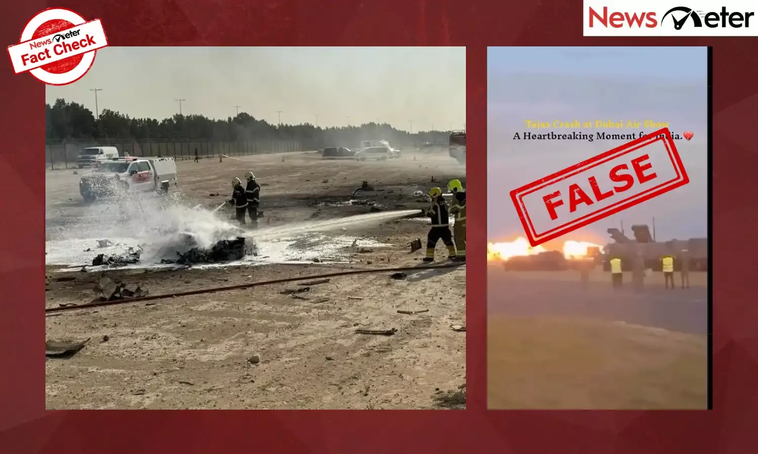 A video claiming to show footage of the IAF Tejas fighter jet crash during the Dubai Airshow is going viral.