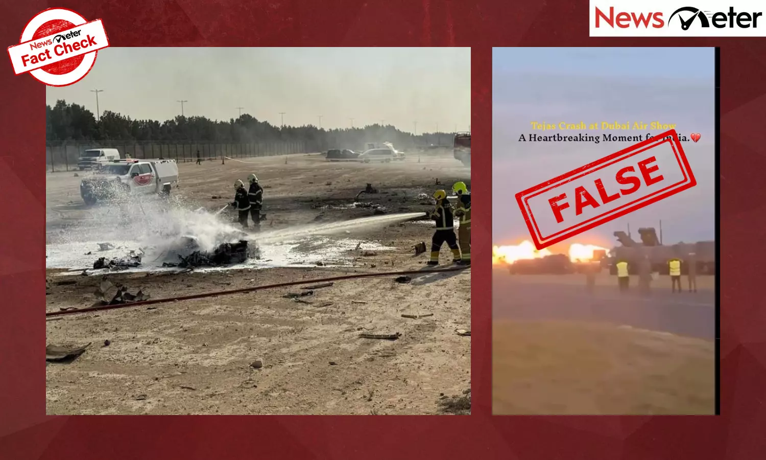 A video claiming to show footage of the IAF Tejas fighter jet crash during the Dubai Airshow is going viral.