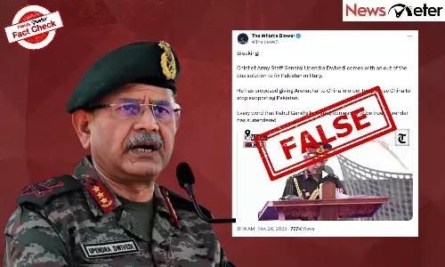 Fact Check: Give Arunachal to China, suggests Army Chief Gen. Dwivedi? No, video is AI-manipulated