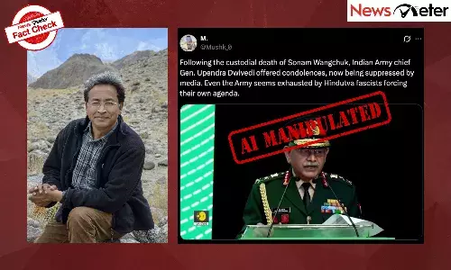 A video claiming to show Chief of the Army Staff, General Upendra Dwivedi, speaking about the alleged custodial death of Ladakh activist Sonam Wangchuk is going viral. A video claiming to show Chief of the Army Staff, General Upendra Dwivedi, speaking about the alleged custodial death of Ladakh activist Sonam Wangchuk is going viral.