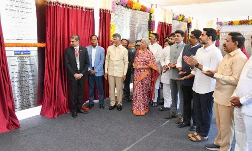 CM Naidu, Nirmala Sitharaman lay stone for 15 banks, insurance firms; Amaravati to get planetarium CM Naidu, Nirmala Sitharaman lay stone for 15 banks, insurance firms; Amaravati to get planetarium