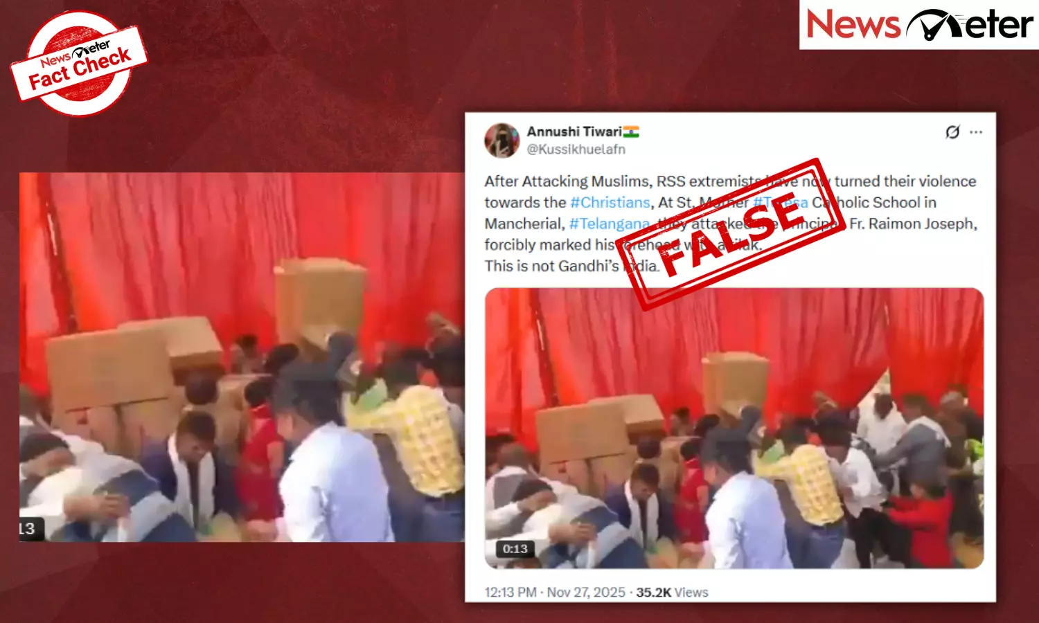 Fact Check: RSS attacks Catholic school in Telangana? No, video is from UP