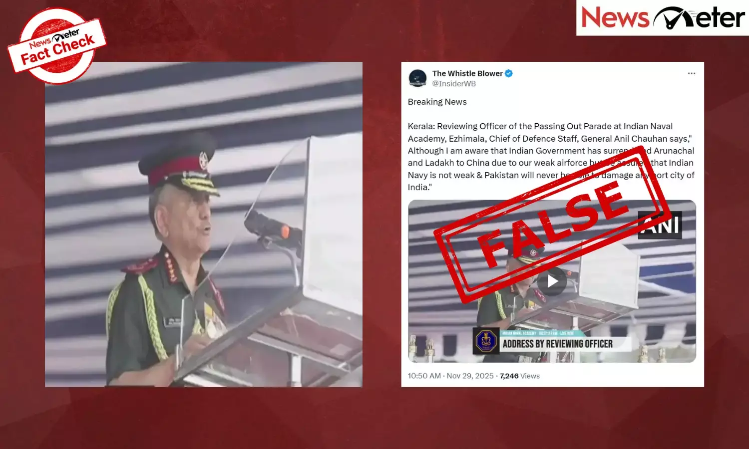 Fact Check: India surrendered Arunachal and Ladakh to China, says CDS Gen Anil Chauhan? No, video is AI-manipulated