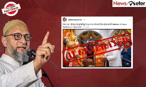 Fact Check: Asaduddin Owaisi performs aarti to Hanuman idol? No, video is AI-generated