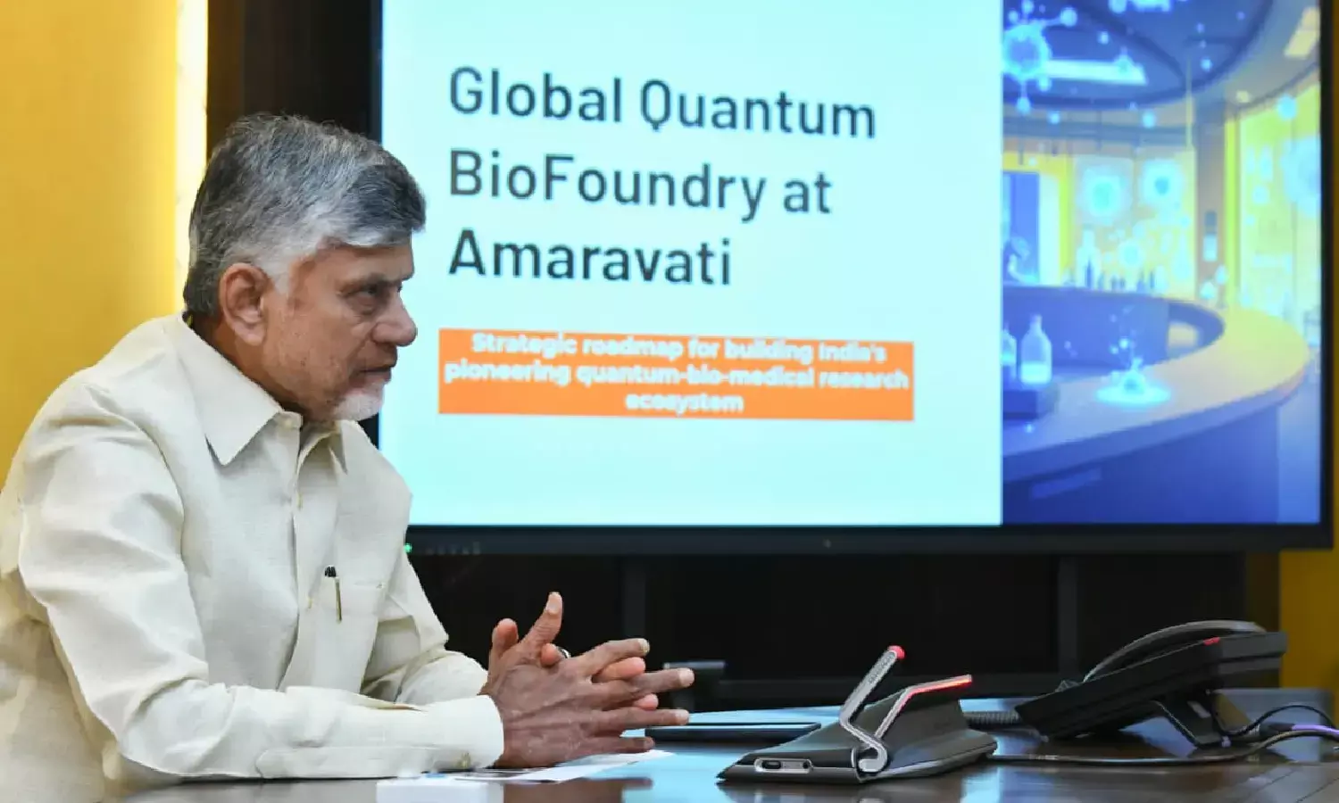CM Naidu discusses plan for quantum biomedical research ecosystem in Amaravati