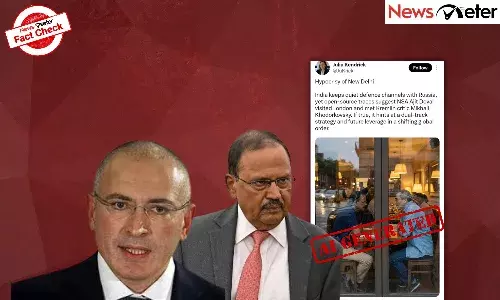 Fact Check: NSA Ajit Doval meets exiled Putin critic Mikhail Khodorkovsky in London? No, image is AI-generated Fact Check: NSA Ajit Doval meets exiled Putin critic Mikhail Khodorkovsky in London? No, image is AI-generated