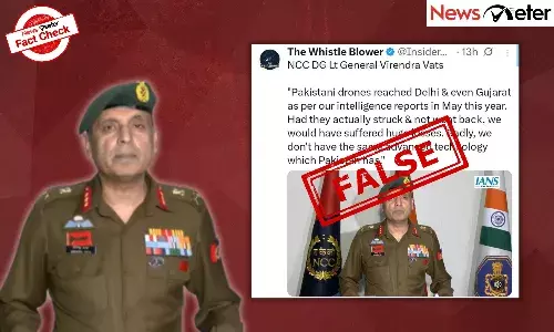 Fact Check: Indiaās drone tech not as good as Pakistanās, says NCC DG Virendra Vats? No, the video is AI-manipulated Fact Check: Indiaās drone tech not as good as Pakistanās, says NCC DG Virendra Vats? No, the video is AI-manipulated