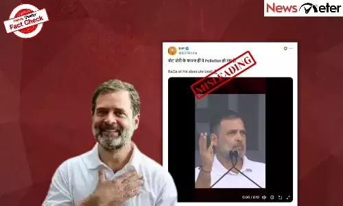 Fact Check: Rahul Gandhi blames āvote choriā for Delhi pollution? Video shared by BJP is missing context Fact Check: Rahul Gandhi blames āvote choriā for Delhi pollution? Video shared by BJP is missing context