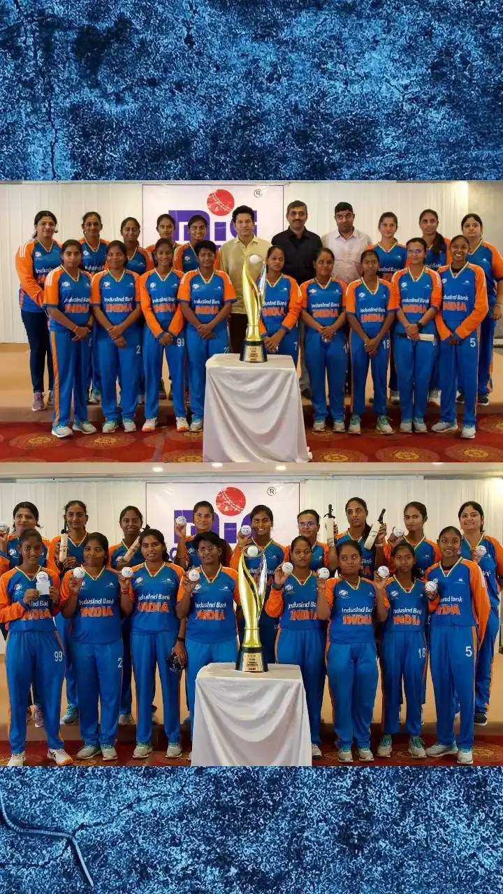 Sachin meets T20 World Cup-winning Indian womens blind cricket team