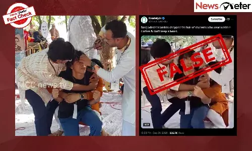 A video claiming to show Bangladeshi Islamists forcibly cutting a student’s hair is going viral on social media.