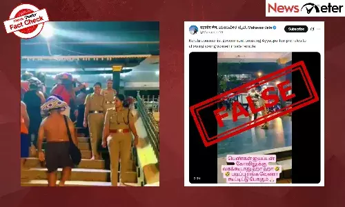 Fact Check: Policewomen on duty at Sabarimala Ayyappa Temple? No, video shows Pamba Ganapathy Temple