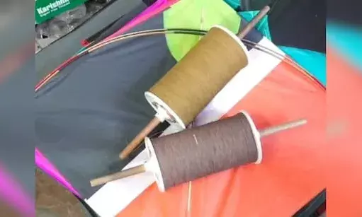 Banned Chinese manjha nearly kills Hyderabad youth; Old City police seize 24 bobbins