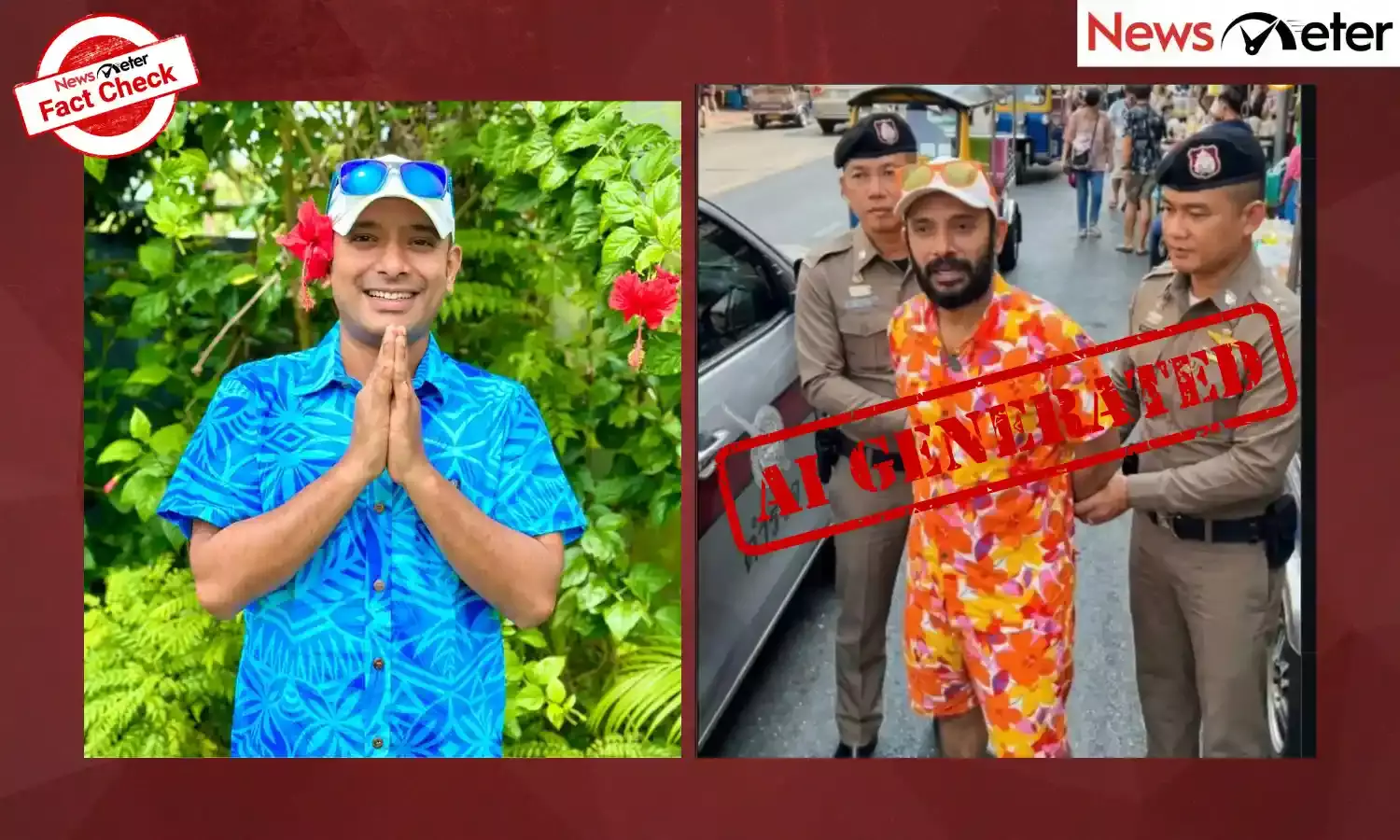 An image claiming to show Telugu YouTuber Anvesh arrested by Thai police is circulating widely on social media.