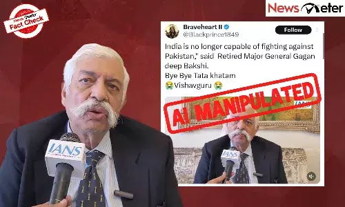 Fact Check: India cannot beat Pakistan, says Retd. Major General GD Bakshi? No, video is AI-manipulated Fact Check: India cannot beat Pakistan, says Retd. Major General GD Bakshi? No, video is AI-manipulated