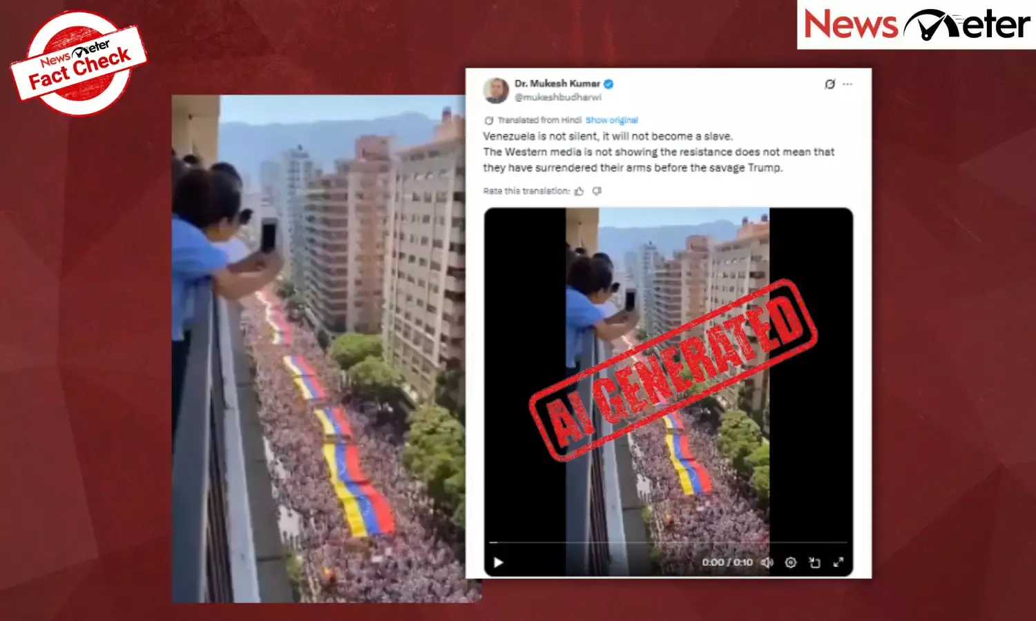 Fact Check: Venezuelans flood streets, demand release of Maduro? No, video is AI-generated