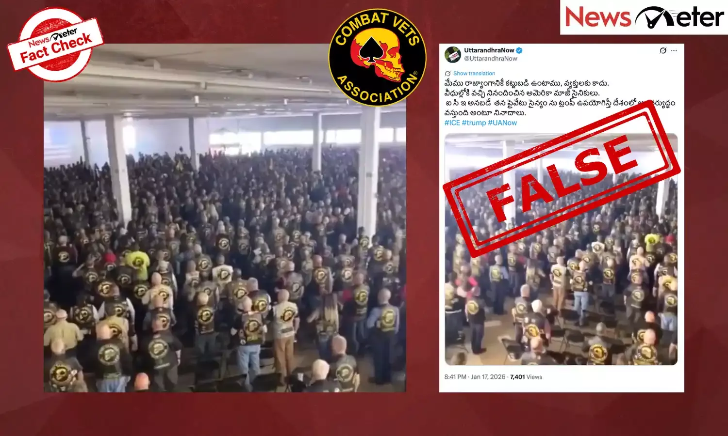 A video of US military veterans is being circulated with the claim that it shows recent protests against US President Donald Trump’s immigration policies and ICE deployments.