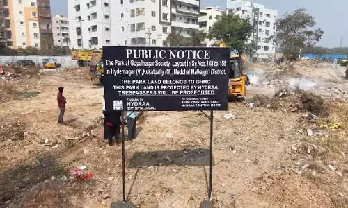 HYDRAA clears encroachments, saves 3,300 sq yards of park land in Gopal Nagar HYDRAA clears encroachments, saves 3,300 sq yards of park land in Gopal Nagar