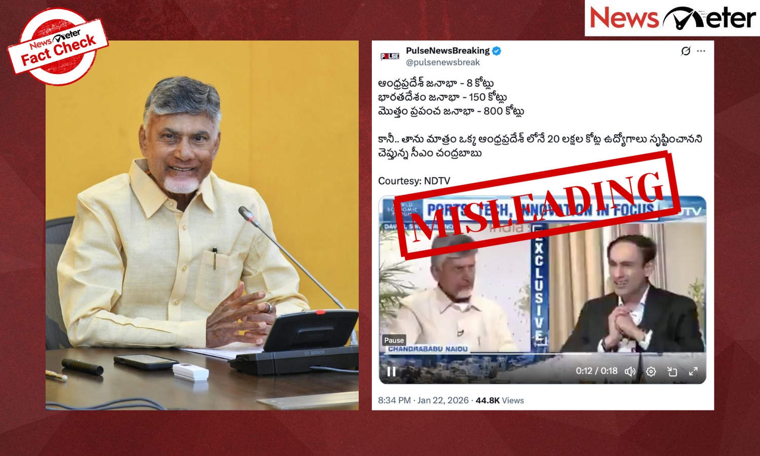 Fact Check: Chandrababu Naidu claims Andhra Pradesh will create 23 lakh crore jobs? No, it was a verbal slip