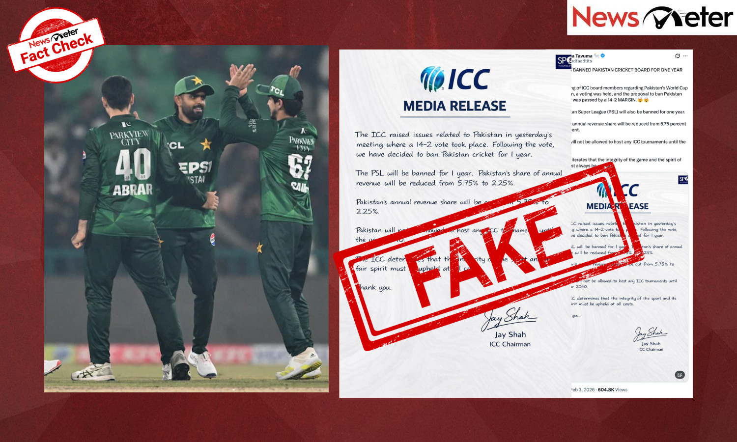 Fact Check: ICC bans Pakistan Cricket Board for one year over T20 World Cup row? Here’s the truth