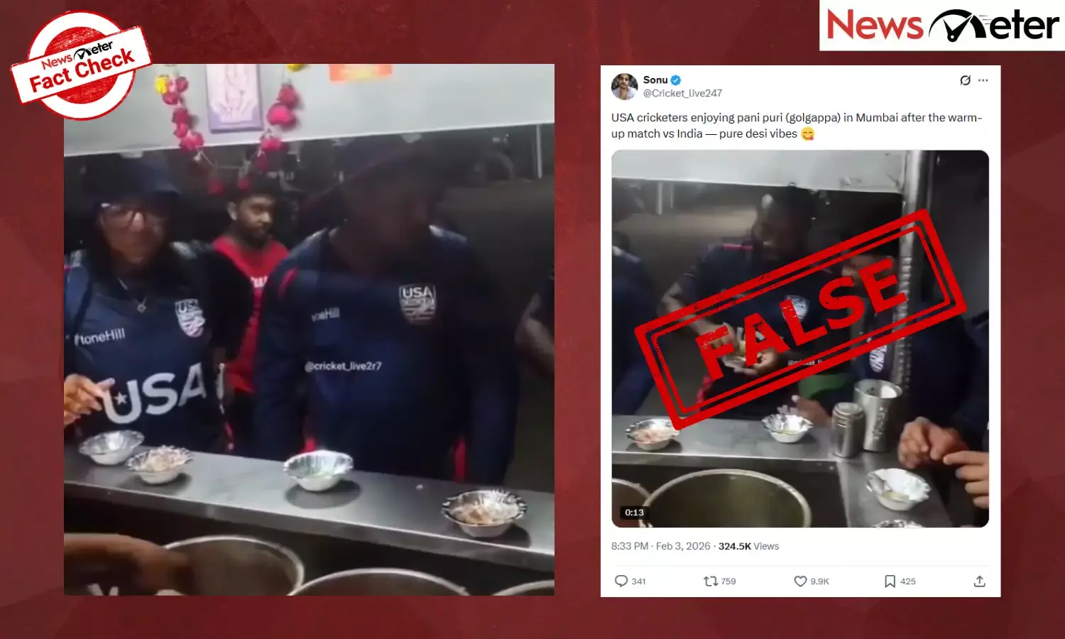 Fact Check: USA cricket team enjoys pani puri ahead of T20 Cup 2026? No, viral video is old