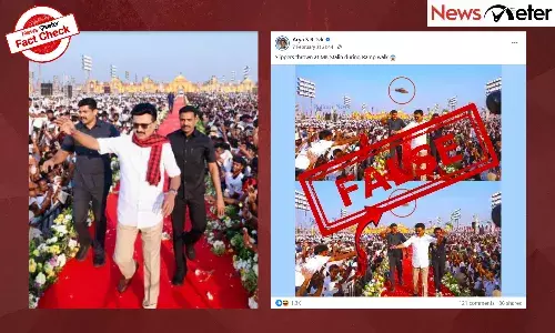 Fact Check: Slipper thrown at Tamil Nadu CM MK Stalin at public meeting? No, image is edited