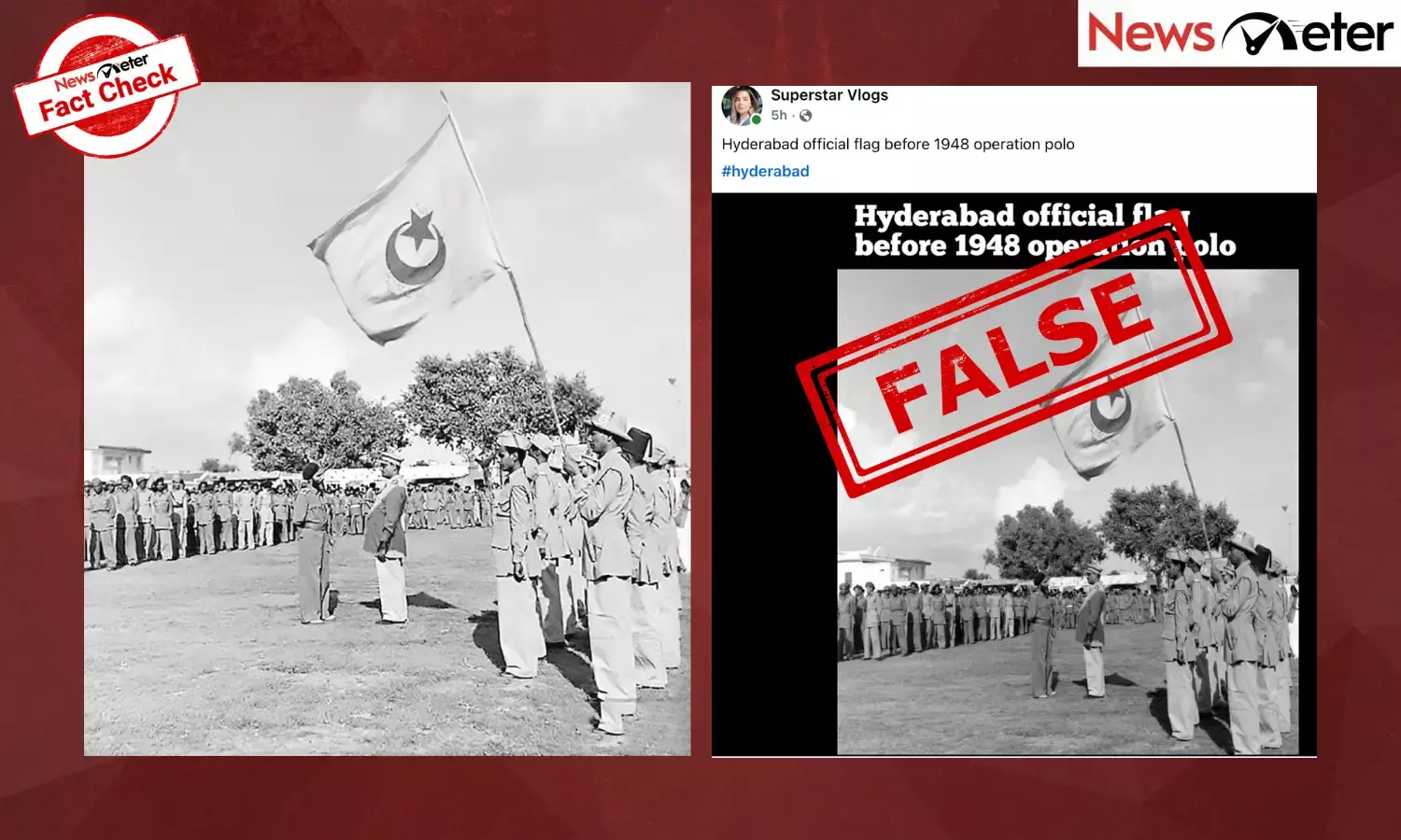 An image claimed to be the ‘official flag of Hyderabad State’ is viral on social media.