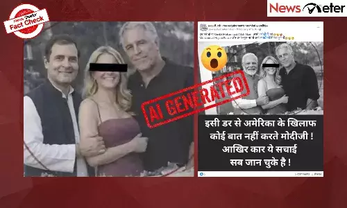Fact Check: Modi and Rahul Gandhi pose with Epstein? No, images are AI-generated